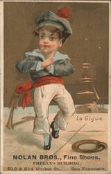Child Sailor Dancing La Gigue, Nolan Bros. Fine Shoes Trade Card