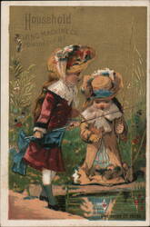 'Une Leçon de Pêche,' Household Sewing Machine Trade Card