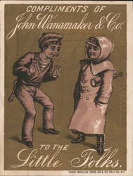 Compliments of John Wanamaker & Co. to Little Folks Trade Card