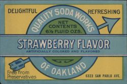 Quality Soda Works Strawberry Flavor, Oakland Label