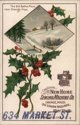 New Home Sewing Machine Co. - The Old Battles Place Trade Card