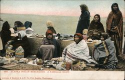 Alaska Indian Merchants. A Familiar Sight. Postcard