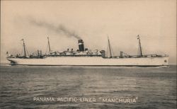 Panama Pacific Liner 'Manchuria' Postcard