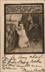 Child Praying 'Now I Lay Me Down to Sleep' Postcard
