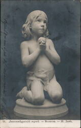 Sculpture "Molitva" (Prayer) by J. Dampt, Luxembourg Museum Postcard