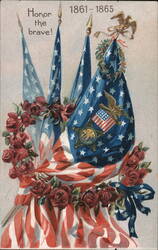 Honor the Brave! 1861-1865 Decoration Day Tribute Postcard