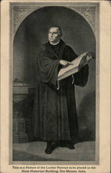 Luther Portrait, State Historical Building, Des Moines, Iowa Postcard