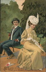 Couple on Park Bench, A Broken Promise Postcard