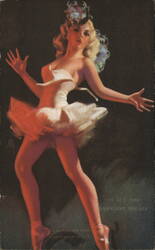 Ballerina Pin-up, Mutoscope Card, 'I Get the Darndest Breaks Arcade Card