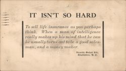 It Isn't So Hard - Security Mutual Life Insurance Advertisement Postcard
