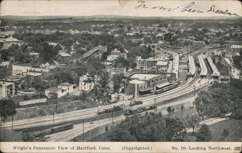 Wright's Panoramic View of Hartford, Looking Northwest Connecticut