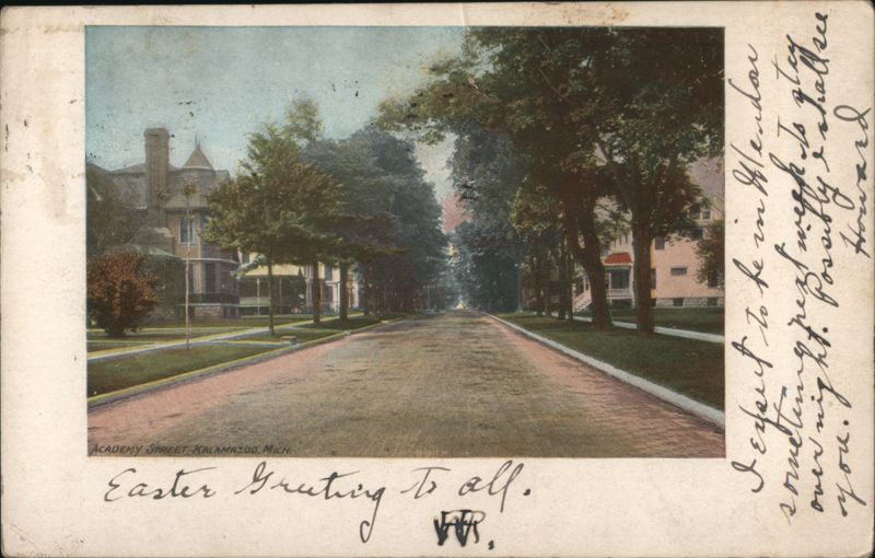 Academy Street, Kalamazoo, MI - Easter Greeting Michigan
