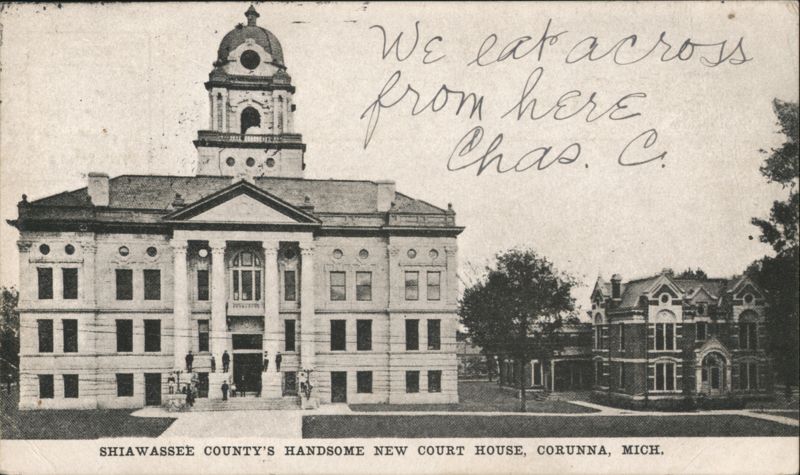 Shiawassee County's Handsome New Court House, Corunna, MI Michigan