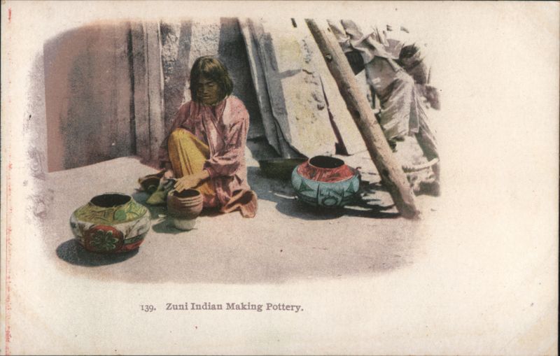 Zuni Indian Making Pottery Native Americana