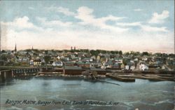 Bangor from East Bank of Penobscot River, Bangor, ME Postcard