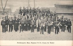 Newburyport, MA Neptune V.F.A. Ready for Muster Postcard