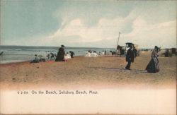 On the Beach, Salisbury Beach, Mass. Postcard