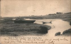 Boats in River, Front Street, Scituate, MA Postcard