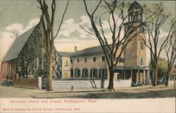 Episcopal Church and Chapel, Newburyport, MA Postcard