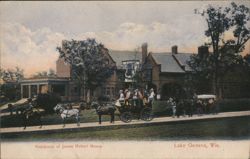 Residence of James Hobart Moore, Lake Geneva, WI Postcard