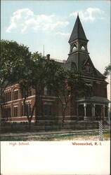 Woonsocket High School, Woonsocket, RI Postcard