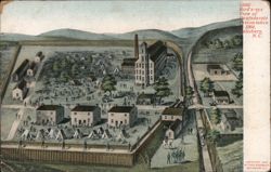 Bird's-eye View, Confederate Prison 1864, Salisbury, NC Postcard
