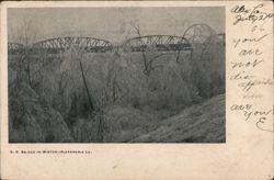 R.R. Bridge in Winter, Alexandria, LA Postcard