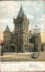 Post Office, Bridgeport, CT Postcard