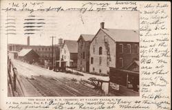 The Mills and R.R. Crossing at Valley Falls, NY Postcard