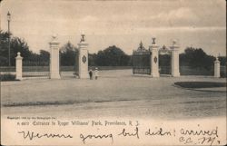 Entrance to Roger Williams' Park, Providence, RI Postcard