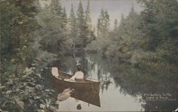 Canoeing on a Tributary to Lake of Bays Postcard