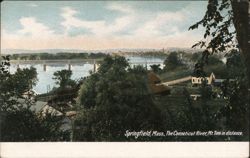 Springfield, MA, Connecticut River, Mt. Tom in Distance Postcard