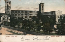 Stevens Linen Mills, Dudley, MA Postcard