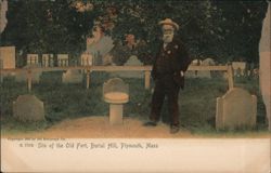 Site of the Old Fort, Burial Hill, Plymouth, MA Postcard