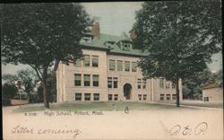 High School, Milford, MA Postcard