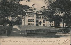 High School, Milford, MA Postcard