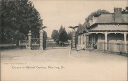 Entrance to National Cemetery, Gettysburg, PA Postcard