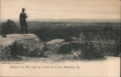 View from Little Round Top toward Devil's Den, Gettysburg, PA Postcard