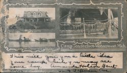 Camp Tenderfoot, Watersmeet, MI - Big Cabin, String of Bass Postcard