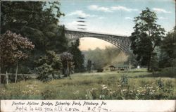 Panther Hollow Bridge, Schenley Park, Pittsburg, PA Postcard