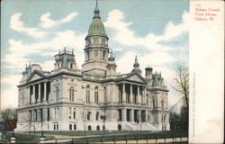 Adams County Court House, Quincy, IL Postcard