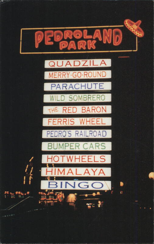 Pedroland Park Sign at Night, South of the Border South Carolina