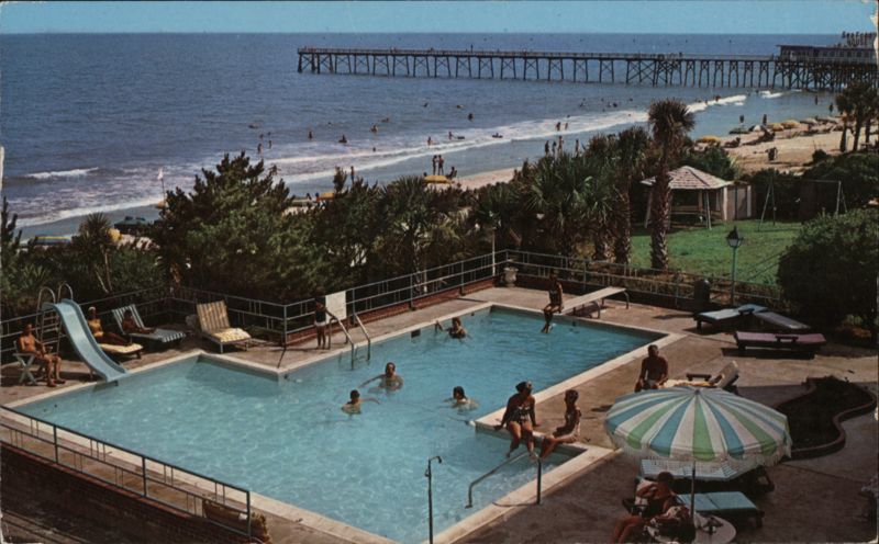 Oceanfront Swimming Pool and Pier, Myrtle Beach South Carolina