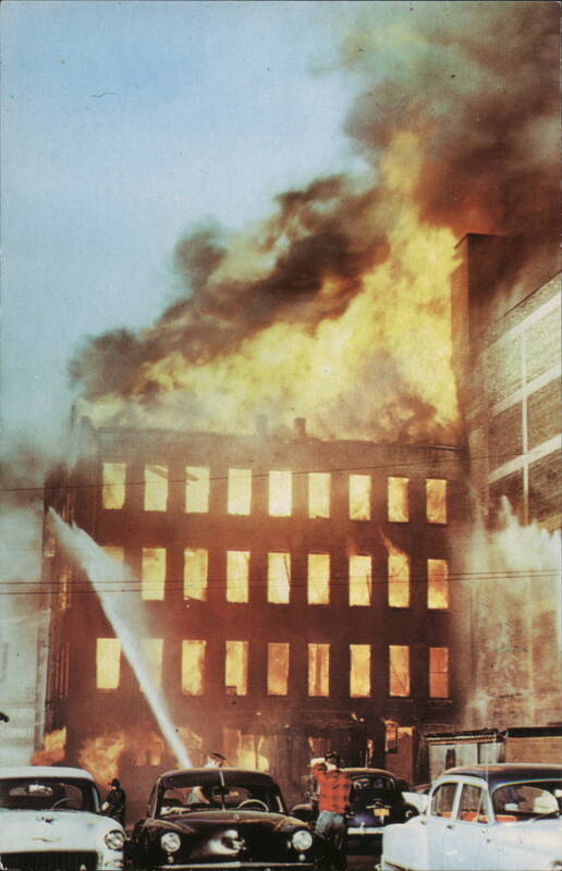 Remington Rand Advertising, Fireproof Building on Fire