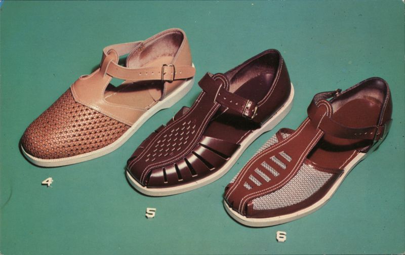 Three Styles of Men's Leather and Mesh Sandals Advertising