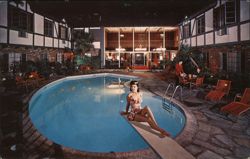 Cockatoo Hotel and Restaurant Pool, Hawthorne, CA Postcard