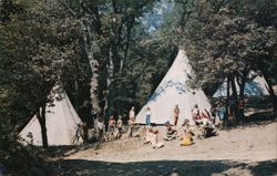 Oak Glen Pines Christian Camp, Indian Village Postcard