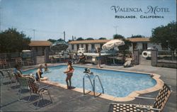 Valencia Motel Swimming Pool, Redlands, CA Postcard