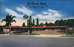 El Rancho Motel, El Cajon Blvd., San Diego, CA Postcard