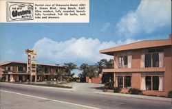 Oceanaire and Beach Motels, Long Beach, CA Postcard